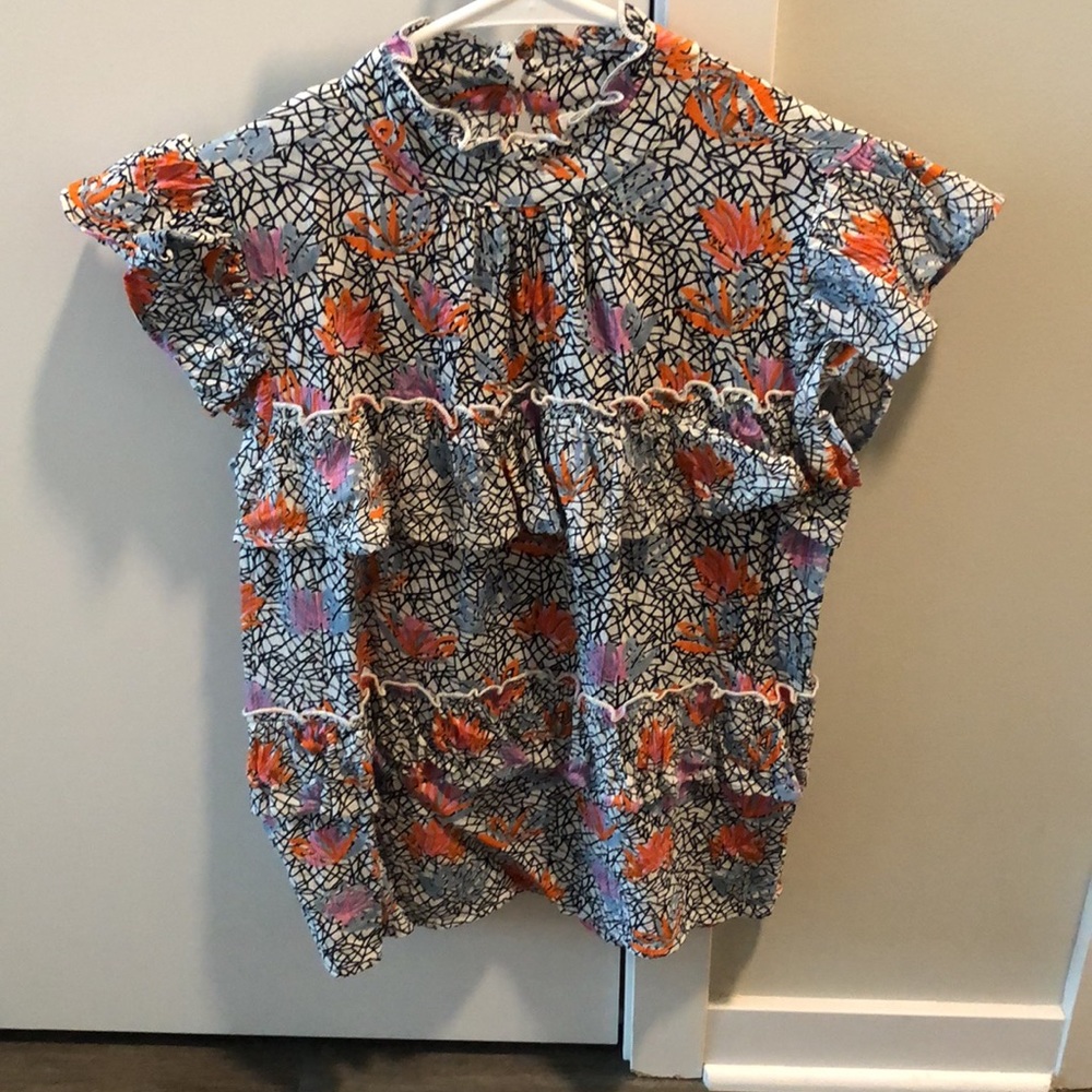 High neck flutter blouse